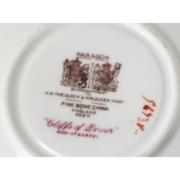 Vintage Paragon Tea Cup & Saucer Cliffs of Dover Double Warrant Teacup 1920's - Picture 5 of 6